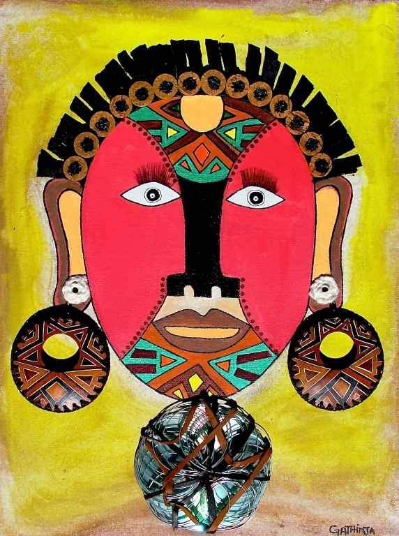 Gathinja  |  Kenya  |  "Uso 18"  |  Print  |  True African Art .com
