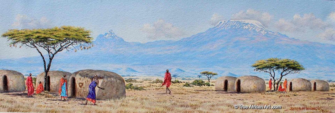 Joseph Thiongo |    Kenya  |   "Village Life 2"  |  Original  |  True African Art .com