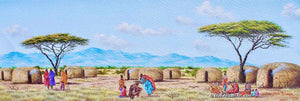 Joseph Thiongo | Kenya | "Village Life 2" | Original | True African Art .com