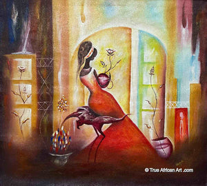 Willie Wamuti  |  Kenya  |  "Waiting"  |  True African Art .com