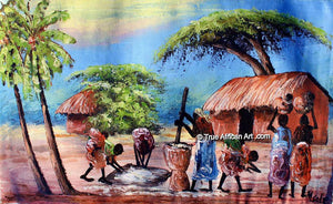 Steven Kiswanta  |  "Working Together-Msole"  |  Original  |  True African Art .com